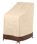 Beefed-Up Heavy Duty Waterproof Stackable Patio Chair Cover For 4-6 Chairs in beige and brown, 36 L x 28 W x 47 H