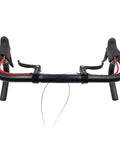 Front view of Ergonomic Aluminum Alloy Brake Lever Set for Road Bikes, 22.2mm and 23.8mm clamp sizes, black top mount design.