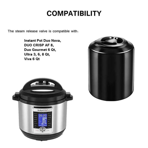 Steam Release Valve Handle for Pressure Cooker Replacement Compatible With Duo Nova, Duo Crisp AF 8, Duo Gourmet 6 Qt, Ultra 3, 6, 8 Qt, Viva 6 Qt Easy Install Accessory
