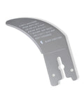 Top Tier Table Saw Riving Knife Kickback Shield Compatible With Dewalt Dwe7485, silver steel riving knife with specifications.