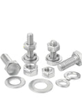 176 Piece 304 Stainless Steel Hex Nuts And Bolts Assortment Kit With SAE Coarse Thread For DIY Home Workshop And Auto Repairs Durable Heavy Duty Pro Grade Hardware Set hex bolts, nuts, and washers on white background