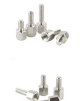 20 Pack Top Shelf Copper Motherboard Standoffs With Slick 4 40 Threads And Heavy Duty Hex Columns For Electronics And PC Projects in silver color with hex nut design.