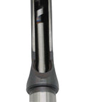 Close-up of rugged chuck adapter from Knockout Square Hole Drill Bit Set Covers Quarter To Five Eighth Inch Markings.