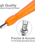 Video Doorbell Screwdriver Set With Torx T6 And T15 Bits for Battery Replacement and WiFi Reset with orange handle