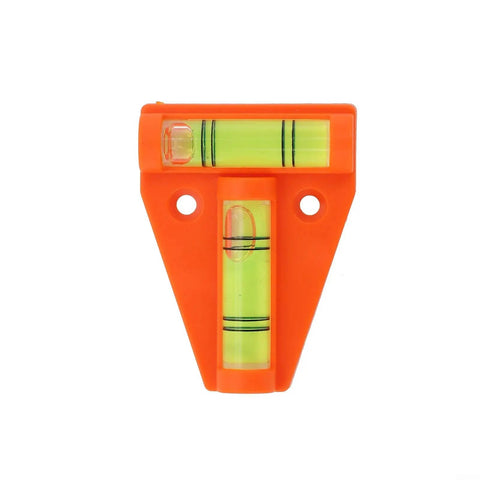 Orange T Shaped 2 Way Bubble Level For Caravan For Motorhome For Camper with fluorescent vials and pre-drilled holes.