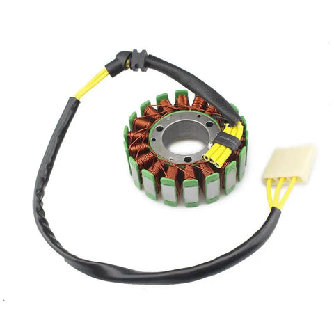 Heavy Duty Motorcycle Engine Cover Gasket Magneto Stator Coil Regulator Rectifier Quick Swap Kit with copper coils and wire connectors.