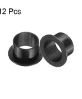 Flanged Nylon Sleeve Bearings Set 12 Pcs Self Lubricating Bushings 15.1mm Bore 17mm OD 12mm Length Flange 23mm Nylon Black