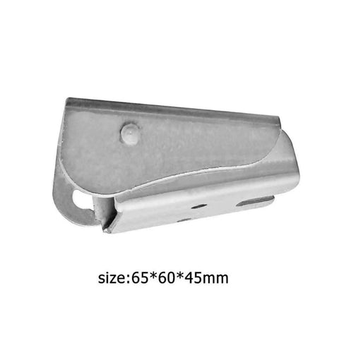 Beefy Heavy Duty 90 Degree Self Locking Folding Sofa Bed Hinge Set galvanized steel hinge close-up, 65x60x45mm size
