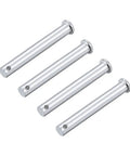 Heavy Duty Single Hole Clevis Pins Set 10mm x 75mm Flat Head Zinc Plated Solid Steel Link Hinge Pins 4 Piece Kit For Durable Easy Installation And Reliable Pinning, four pins