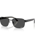 XX-Large Oversized Square Black Sunnies With Polarized Grey Chromance Lenses For Wide Faces 61mm Lens Width 141mm Hinge To Hinge UV Protection