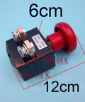 High Quality Ed125B 1 125A Red Mushroom Head Emergency Stop Switch Push Button with mounting details and dimensions.