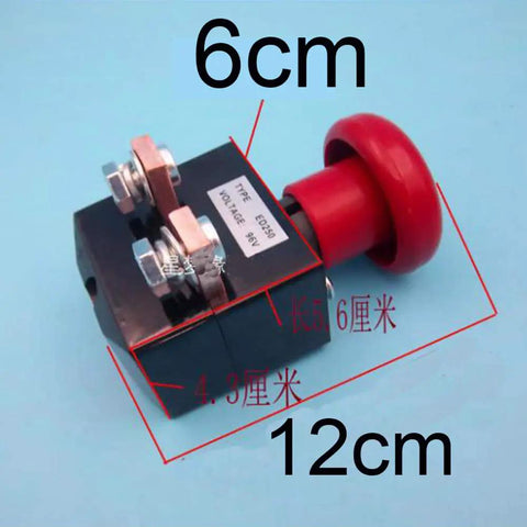 High Quality Ed125B 1 125A Red Mushroom Head Emergency Stop Switch Push Button with mounting details and dimensions.