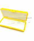 Microscope Stage Micrometer Calibration Slide With Four Scales And 0.01mm Reticle Calibrating Ruler in yellow case