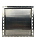 Tough As Nails 9 8 Inch Square Access Panel With Tile Ready Cover and Snug Magnetic Latch, brushed stainless steel finish.