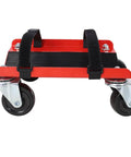 Beefy Heavy Duty Snowmobile Dolly With Steel Frame And V-Slide Design, 1500 Lbs Capacity Moving Cart, 2.5 In Swivel Casters, Adjustable Tie Down Straps, Garage And Shop Transport Stand front view