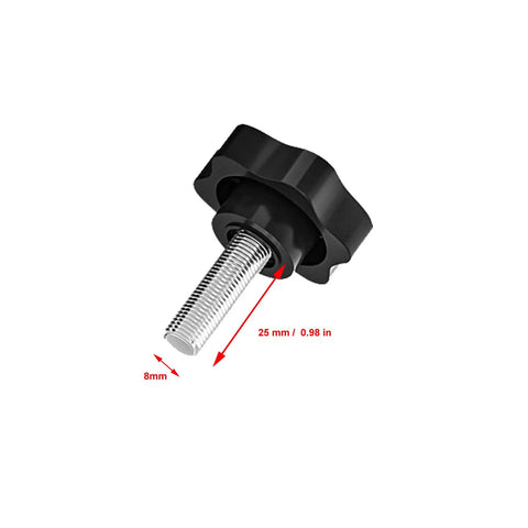 Heavy Duty 4 Pack M8 X 25mm Star Hand Knobs Torx Drive with threaded steel core and plastic knob for umbrella bases.