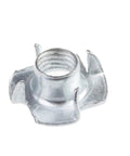 Four Claw Nut Set 20 Pcs Zinc Plated T Nut For Wood Furniture Blind Prong Inserts M10 Size, single zinc-plated T-nut close-up