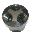 3 Way Adapter Aluminum Round Manifold One Half Inch NPT Inlet To One Quarter Inch NPT Outlet Replacement For Interstate Pneumatics FPM84A Three Port Block Manifold Durable Aluminum Construction