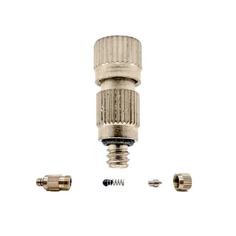 Outdoor Misting Nozzles Set, Stainless Steel High-Pressure Fogger Heads, Anti Drip and Cleanable Design, 3/16 Inch Thread Disassembled View