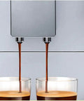 Smart Coffee Machine With Built In Burr Grinder And Milk Frother, 15 Bar Espresso Maker For Home Use dispensing espresso into cups