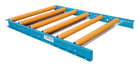 Gravity Roller Conveyor 24 Inch Wide 3 Foot Long Built Tough Steel Frame With Polyurethane Rollers Adjustable Centers
