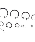 Snap Ring Assortment Kit 300 Piece Alloy Steel Retaining Rings Set for Auto Repair and Home Garage, various sizes displayed