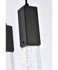 Slick Modern 13 Light Black Crystal Ceiling Pendant With Heavy Duty Metal Build and Tight Adjustable Canopy, clear crystal details