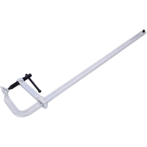 Heavy Duty Drop Forged F Clamps Set 24 Inch Jaw Opens Wide With 1400 Lbs Holding Power for welding and woodworking tasks.