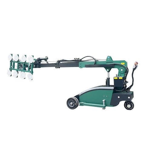 Light Duty Pneumatic Glass Vacuum Lifter With Electric Suction Grip For Metal Plates, side view showing steel build and multiple suction cups.