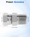 Hydraulic Swivel Adapter 3/8 NPTF Male To 3/8 NPSM Female Swivel Fitting 360 Degree Rotation For Ultimate Install Flexibility Heavy Duty Hydraulic Line Connector For Leak Free Performance, carbon steel, 37.3mm