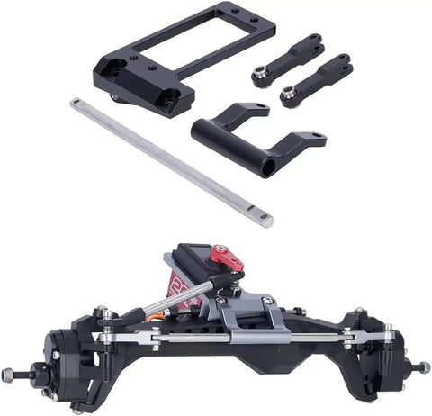 Behind The Axle BTA Servo Mount With Hydraulic Steering Link For 1/10 RC Crawler Capra F9 Portal Axle LCG Chassis DIY Parts Black