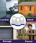 Trinity Keyed-Alike Padlocks Outdoor Heavy Duty Laminated Steel Body 1-9/16 Inch Shackle 40mm for locker, shed, garage, fence