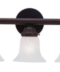 Neptune 5 Light Bath Light In Bronze Finish Traditional Style Vanity Fixture With Sturdy Steel Construction For Bathrooms Classic Dimmed Glow Elegant Bathroom Upgrade Damp Location Ready.