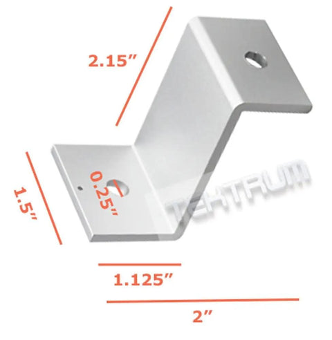 2.125-Inch Tall Z Bracket Solar Flush Mount Kit Set Of Four For Large And Small Solar Panels Aluminum Mounts