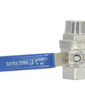 Full Port Ball Valve 304 Stainless Steel Heavy Duty For Water Oil And Gas 1 Inch 1000 WOG with blue manual lever and NPT ports