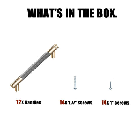 12 Pack 5 Inch Center To Center Drawer Pulls With 6 Inch Overall Length Round Aluminum Cabinet Handles In Gold Nickel Oxidation Finish And Diamond Pattern Includes 56 Screws