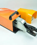 Heavy Duty Electric Terminal Crimping Machine For Non Insulated Cable Lugs 6-70Mm2 with orange housing and black crimping jaws.