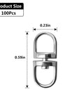 360 Degree Swivel Key Ring Connectors Set With Double Opening Clasps Zinc Alloy Spinner Clips For Lanyards Backpacks Jewelry Diy Keychain Making Accessories No Tangle Design, 0.23 x 0.59 in, 100 pcs
