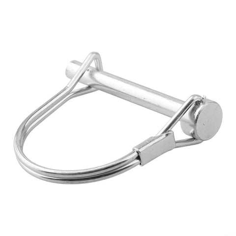 Five Pack Locking Pins Set, Tubular Folding Hitch Pins With Spring Lock, galvanized pin detail view