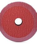 Ceramic Resin Fiber Discs To Crush Welds And Polish Metal Surfaces Fast 4-1/2 Inch 36 Grit with 7/8 Inch Arbor view from front