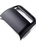 Fresh Matte Black Rear Air Vent Covers Plus Center Console Armrest Wraps For Tesla Model Y And Model 3 angled view showing matte surface and cutouts.