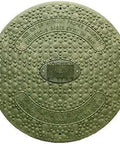 Septic Tank Riser Cover 24 Inch Diameter Green Built Tough For Lawn Camouflage, Injection Molded Polyethylene, textured surface view