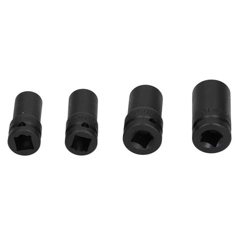 Heavy Duty Locking Wheel Nut Removal Sockets Kit With Thin-Walled Aluminum Alloy Impact Tools And Protective Inserts For Tough Bolts On Your Car Or Truck That Get You Outta Trouble Fast, four sockets