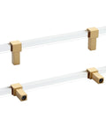 10 Pack 5 Inch Gold Acrylic Drawer Pulls With Seven Point Five Inch Overall Length For Kitchen Cabinets Square Clear Acrylic Handles