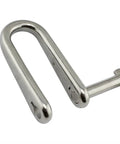 Premium Tough As Nails 316 Stainless Steel Key Pin Shackles Two Pack Corrosion Resistant Marine Rigging Hardware Heavy Duty Boat Tackle For Five Six And Eight Mm close-up of individual key pin shackle