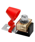Heavy Duty MRBF Terminal Fuse Block Rated At 200 Amps And 58V DC With Single Stud Mount And Splash Proof Cap close-up view.