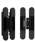 Hidden Door Hinges 6 Inch Heavy Duty Concealed 180 Degree Swing 3 Way Adjustable Butt Hinges for Wooden Doors Black Finish 2 Pack Quiet Close Bedroom Doors