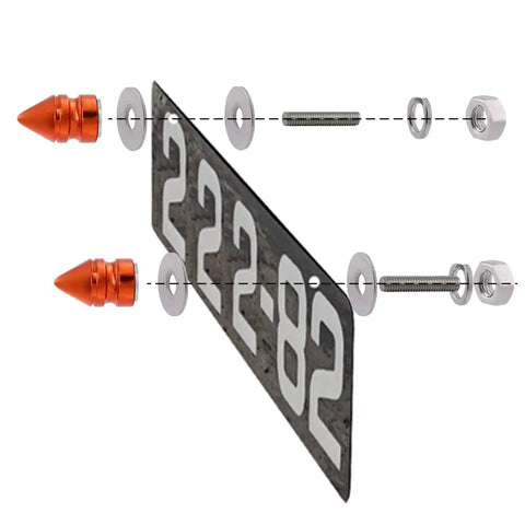 Spike License Plate Bolt Kit Aluminum Alloy Decorative Screws And Frame Fasteners For Cars And Motorcycles Orange 4 Pcs Dope Vehicle Accessory To Upgrade Your Ride And Stand Out On The Road