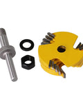 Built Tough One Quarter Inch Shank Slot Cutter Router Bit Set With Six Precision Groove Cutters And Teflon Coated Tungsten Carbide Blades for woodworking.