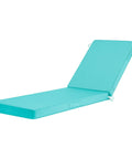 Teal Yard-Ready Two-Piece Outdoor Chaise Lounge Cushions Set With 3-Layer Waterproof Removable Covers And Ties, 72-Inch Total Length